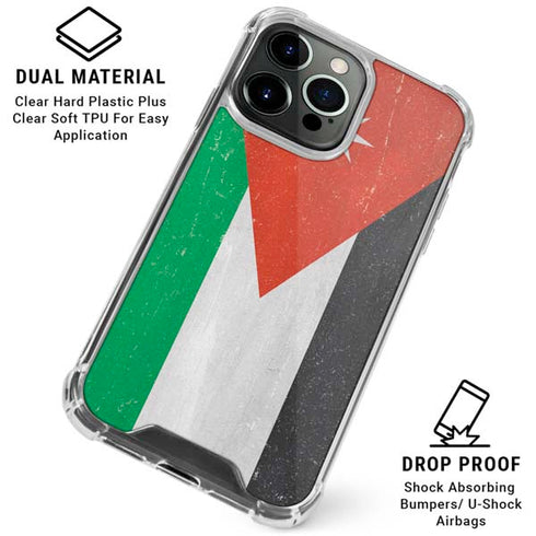 Jordan Flag Distressed iPhone 16 Pro Clear Case